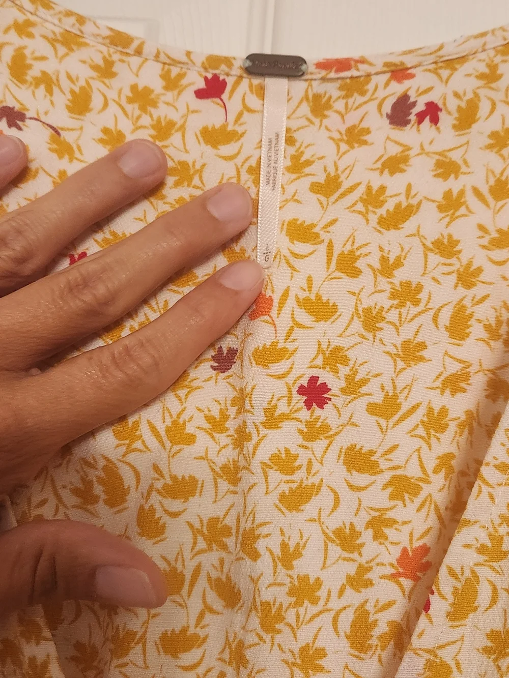 Free People Size L In Full Bloom Yellow Floral Midi Dress - Picture 5 of 7